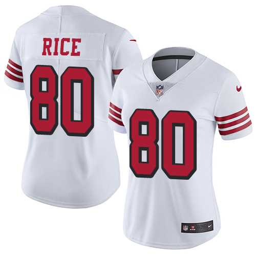 Women Nike 49ers 80 Jerry Rice White Color Rush Vapor Untouchable Limited Jersey,We sell and wholesale Women Nike 49ers 80 Jerry Rice White Color Rush Vapor Untouchable Limited Jersey on line form chian!